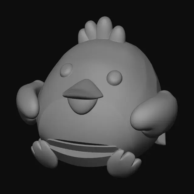 3D model for Chicken-Shaped Phone 3D Model Tutorial