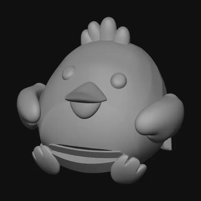 3D model for Chicken-Shaped Phone 3D Model Tutorial