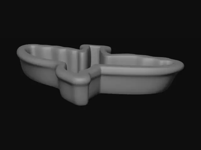 3D model for White plastic cookie cutter on wooden table