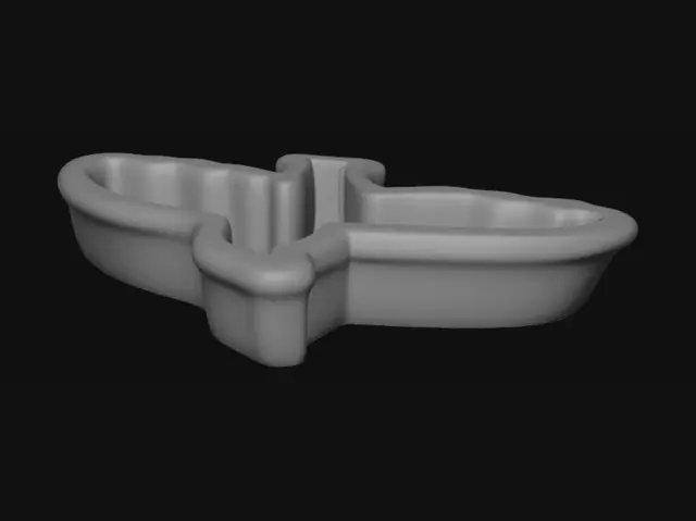 3D model for White plastic cookie cutter on wooden table