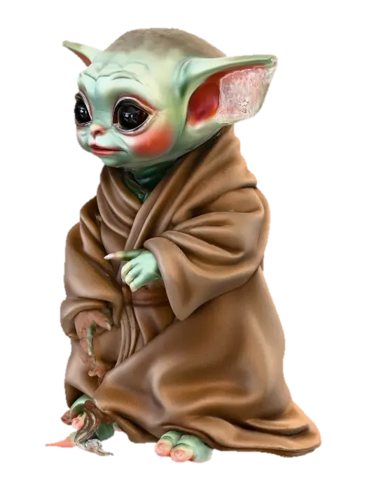 Baby yoda - Grogu 3D model, vytvořený pomocí AI