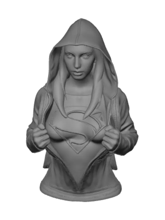 3D model for Hooded Supergirl