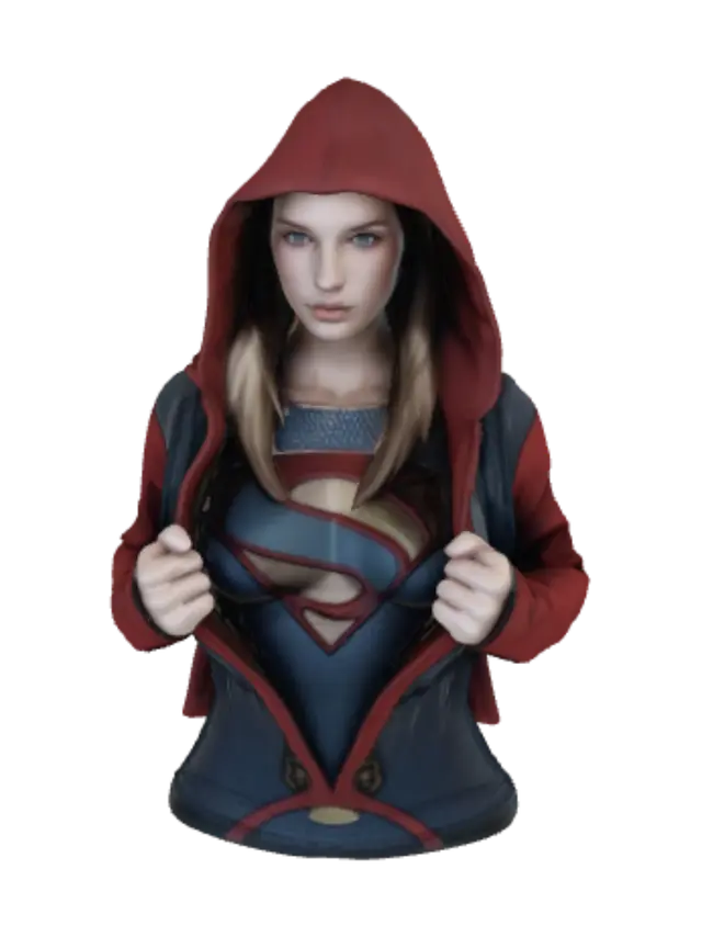 3D model for Hooded Supergirl
