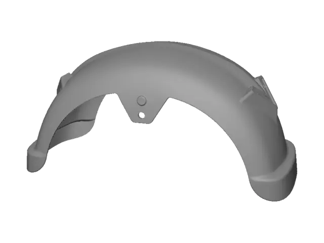 3D model for Red curved helmet shell
