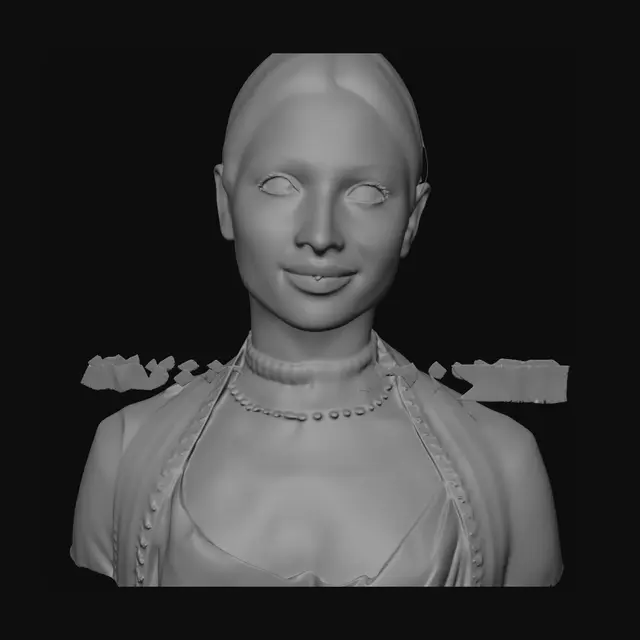 3D model for Regal Red Attire and Gold Necklace