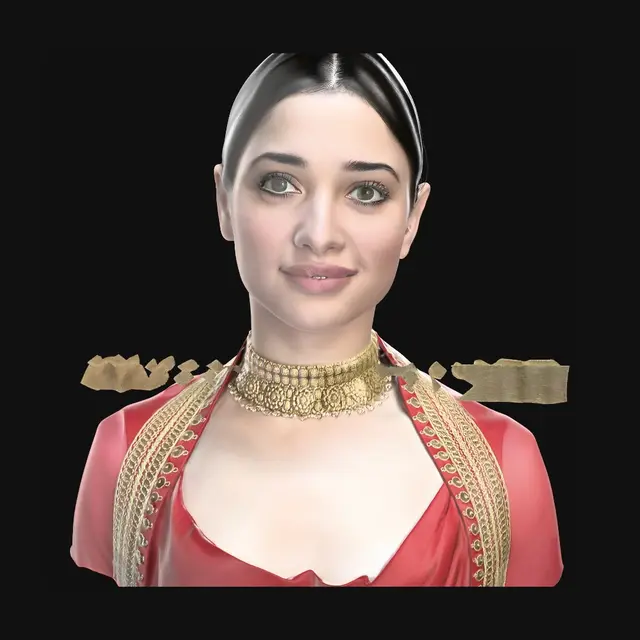 3D model for Regal Red Attire and Gold Necklace