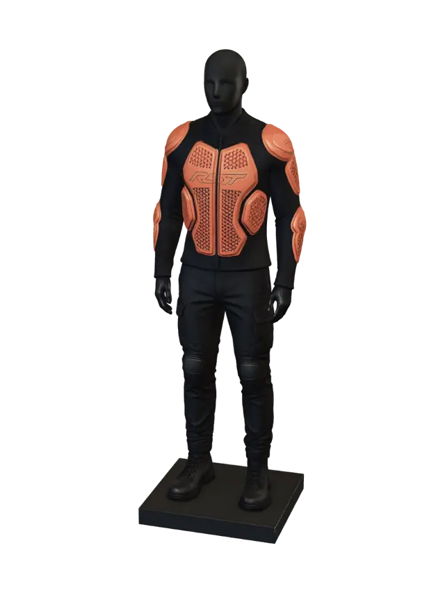 3D model for Orange Armor Motorcycle Suit on Display