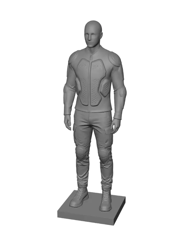 3D model for Orange Armor Motorcycle Suit on Display