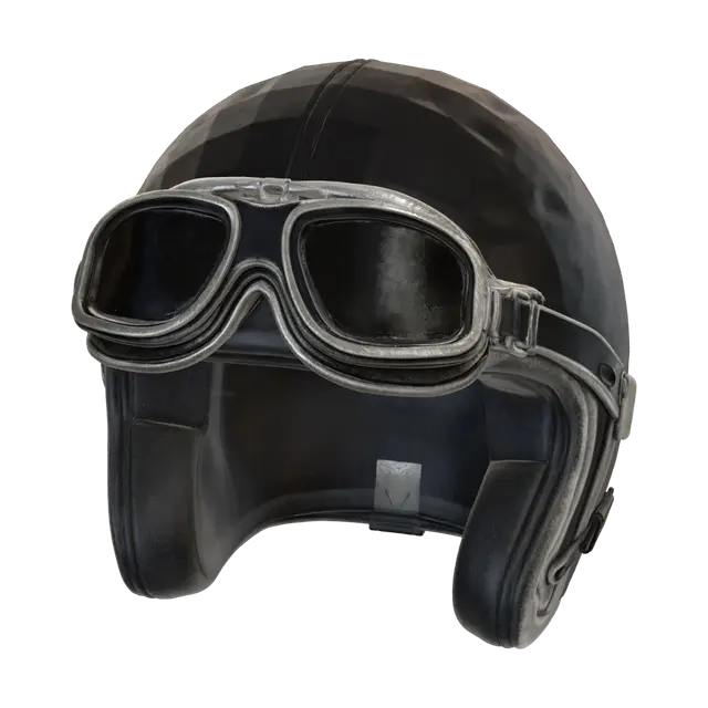 Aviator helmet 3D model, vytvořený pomocí AI