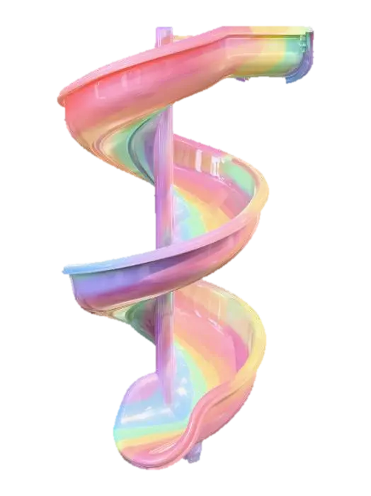 Rainbow Spiral Slide - Kids 3D model, vytvořený pomocí AI