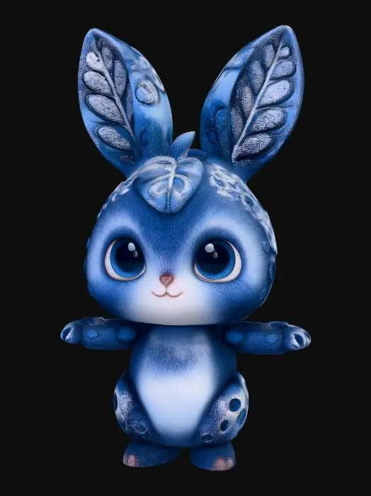 3D model for Frosted Blue Bunny