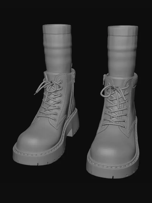 3D model for Blush Pink Lace-Up Boots