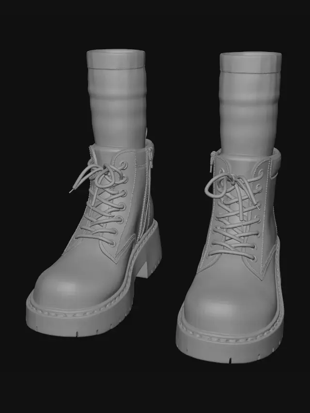 3D model for Blush Pink Lace-Up Boots