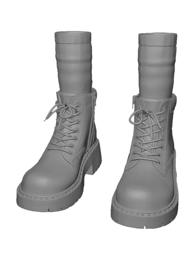 3D model for Blush Pink Lace-Up Boots