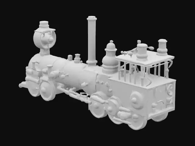3D model for 蒸汽朋克风格 金属蒸汽机引擎 布满齿轮 管道 铁锈 4K影视级材质, 结构整齐清晰 #game figure#
