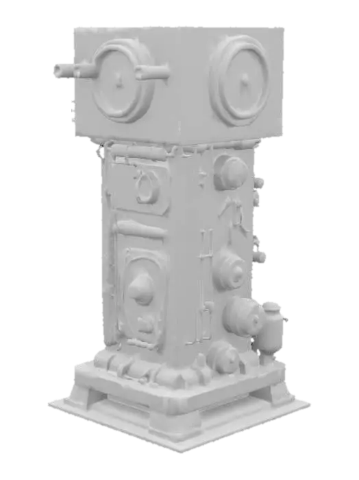 3D model for 蒸汽朋克风格 巨大的金属柱子 布满齿轮 管道 铁锈 4K影视级材质, #game figure#