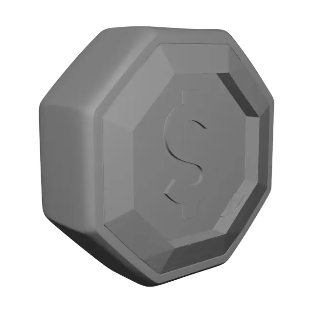3D model for Dollar Sign Hexagon
