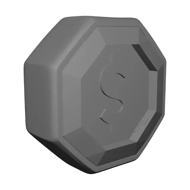 3D model for Dollar Sign Hexagon