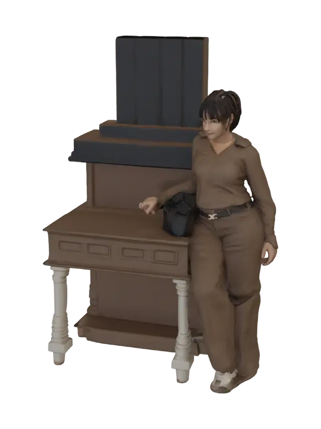 3D model for Woman in Brown by Ornate Mosaic Console