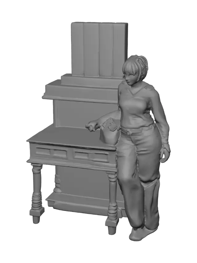 3D model for Woman in Brown by Ornate Mosaic Console