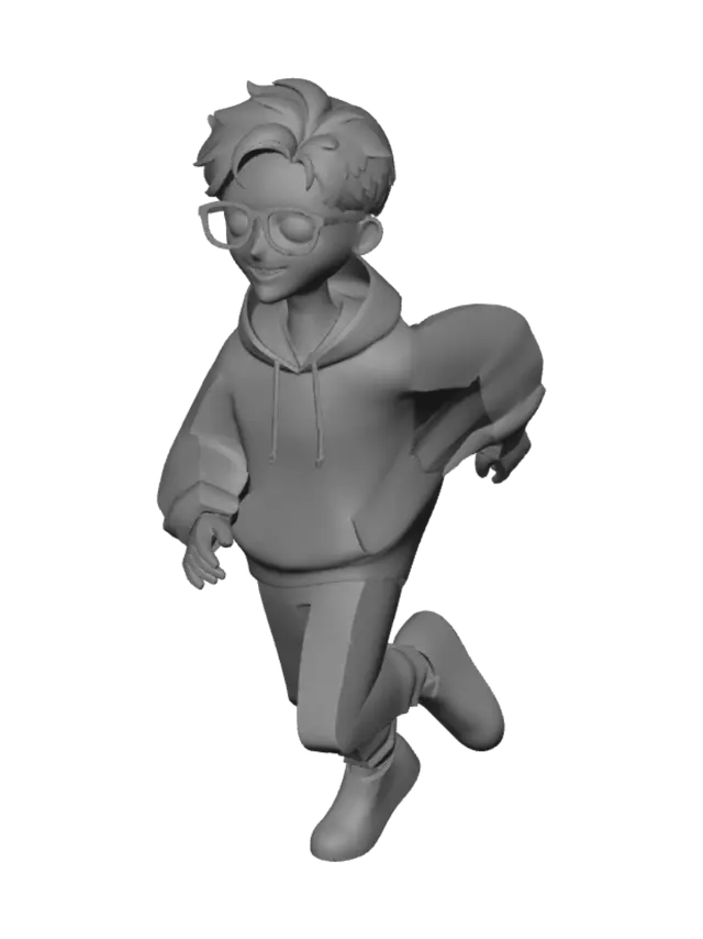 3D model for Code Kid in a Purple Hoodie