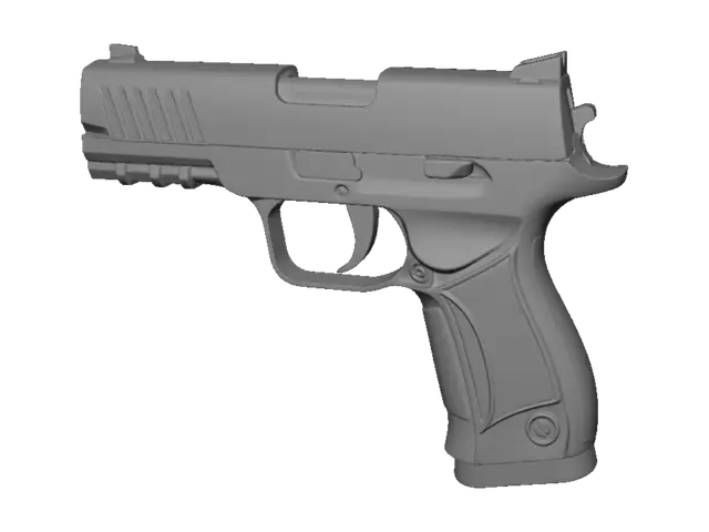 3D model for Uma arma, pistola 9 milímetros, estilizada