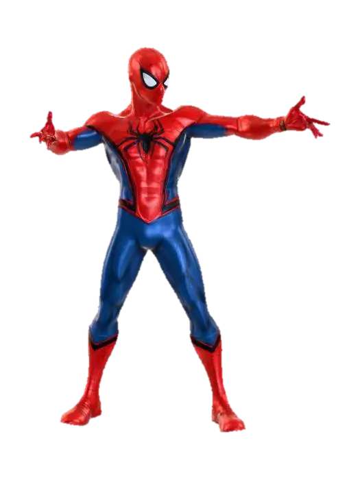 Superhero character inspired by a spider theme, athletic male body, red and blue… - Marvels 3D model, vytvořený pomocí AI