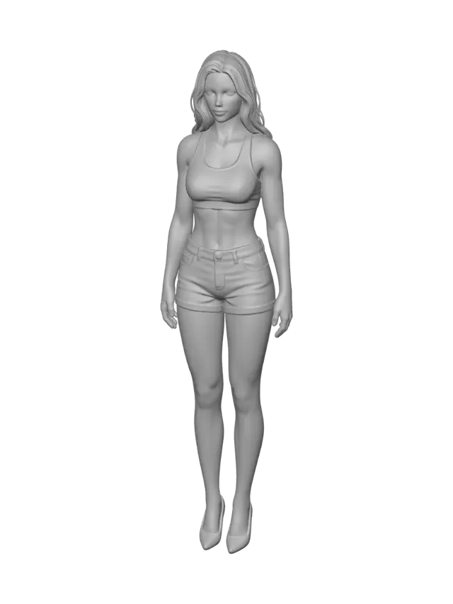 3D model for Blonde in White Athletic Wear