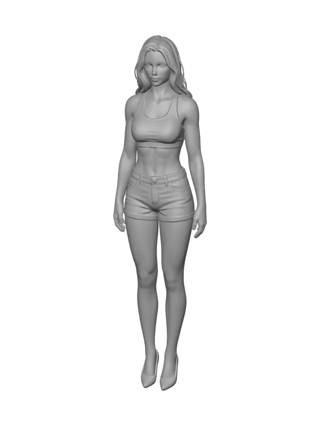 3D model for Blonde in White Athletic Wear