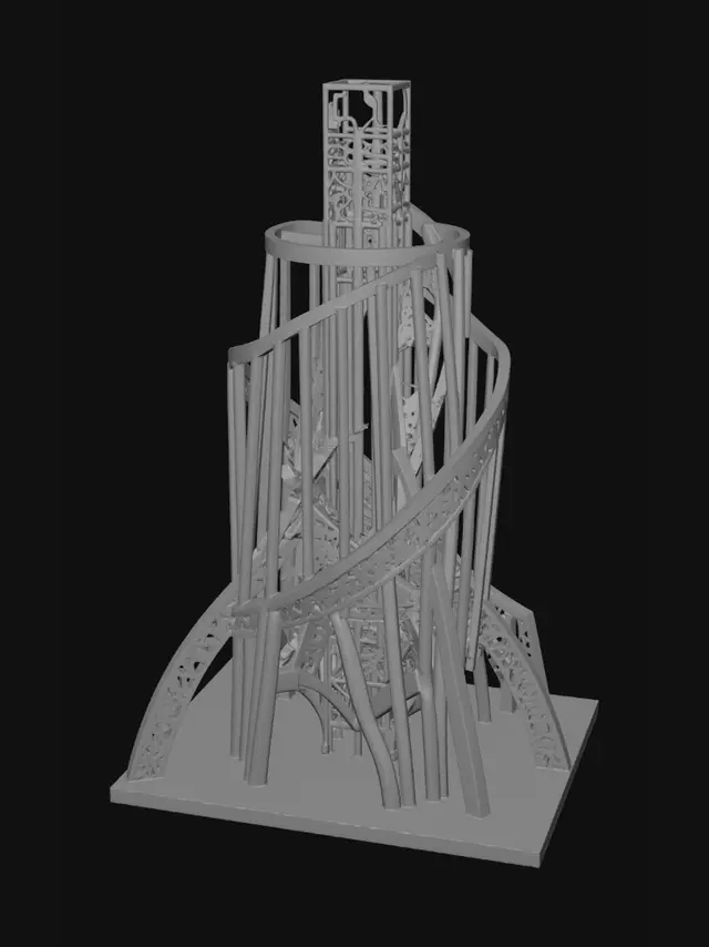 3D model for Spiral Timber Tower