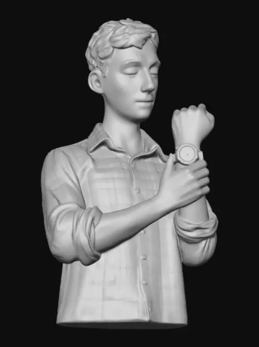 3D model for Time Check Under Golden Lights