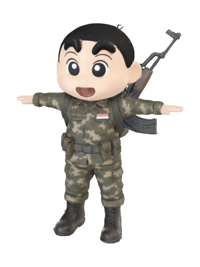 222 - Courage 3D model, vytvořený pomocí AI