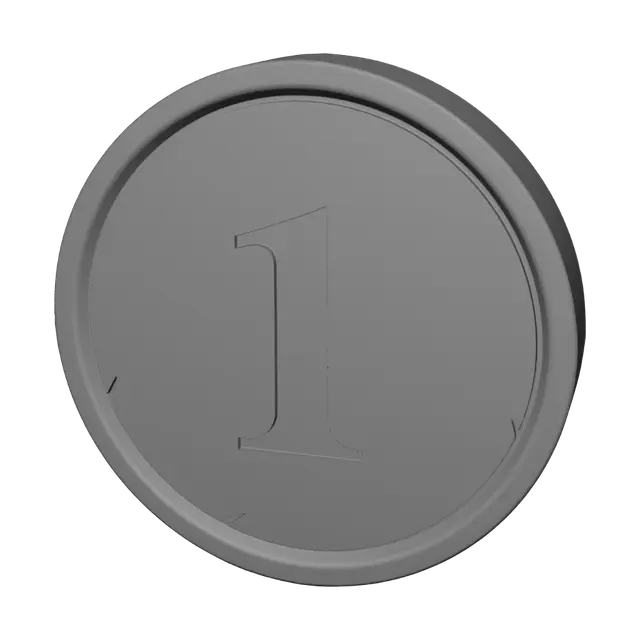 3D model for A golden coin for a World Order board game with number one