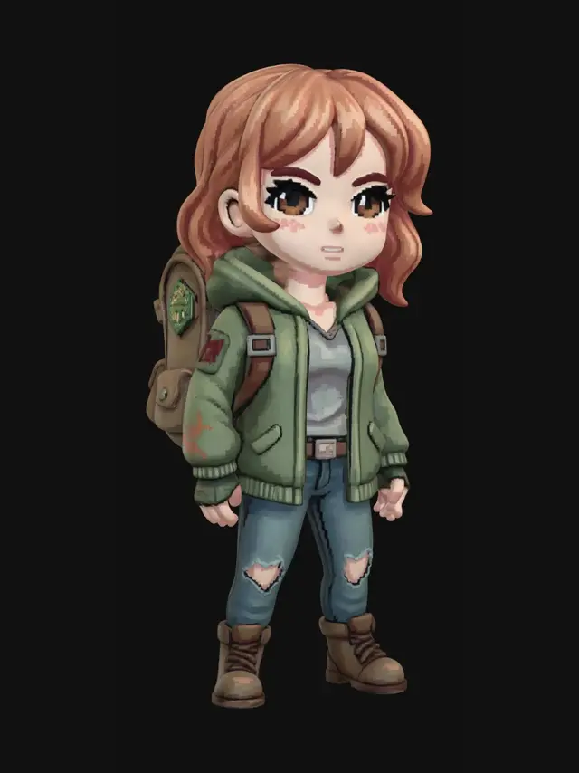 3D model for Pixelated Survivor in a Zombie-Choked Street