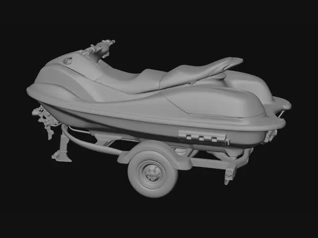 3D model for Sunlit Yamaha Jet Ski on a Trailer in a Field