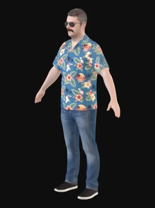 3D model for Hawaiian Shirt Stance