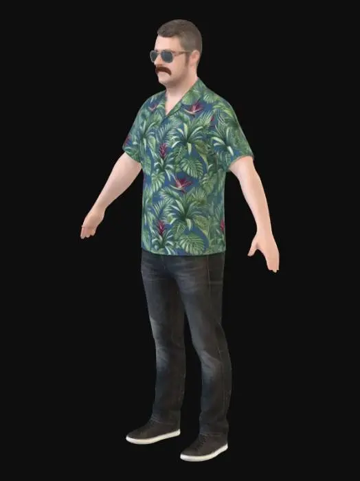3D model for Hawaiian Shirt Stance