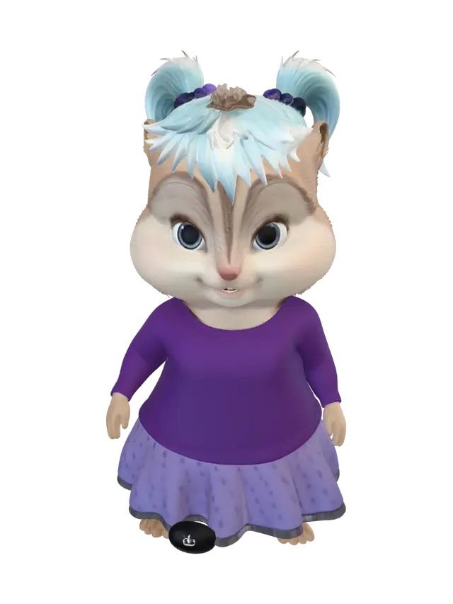 Bluehair Ballet Chipmunk 3D model, vytvořený pomocí AI