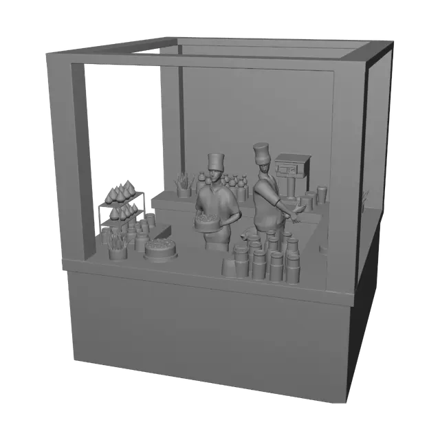 3D model for Isometric Coffee Bakery Stand