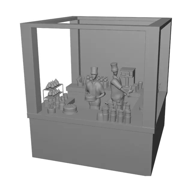 3D model for Isometric Coffee Bakery Stand