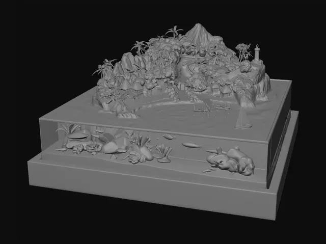 3D model for Ecosistema di un'isola tropicale