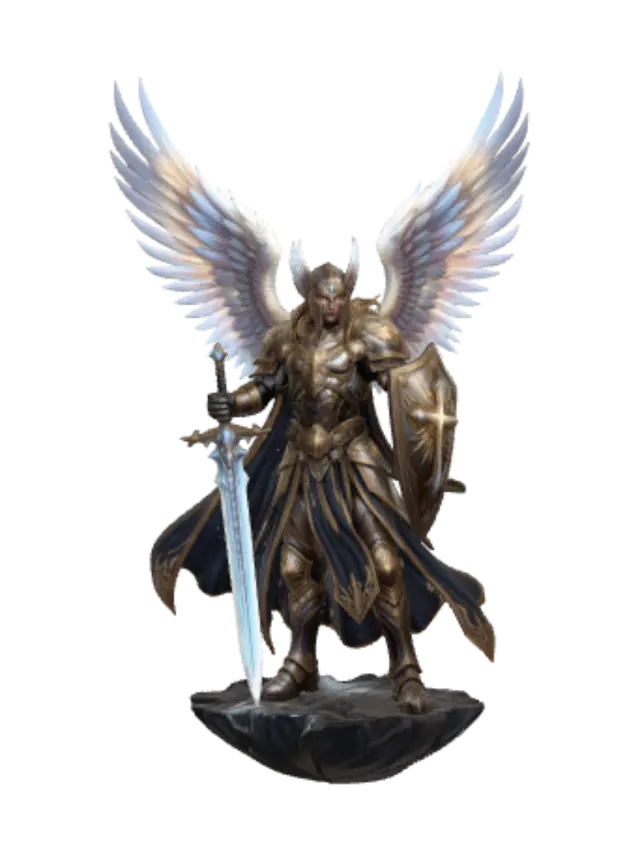 Celestial Warlord of the Dawn - Daemon 3D model, vytvořený pomocí AI