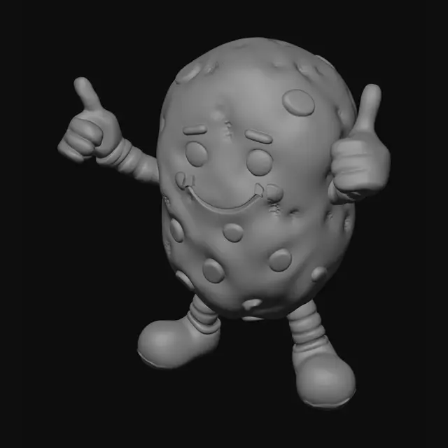 3D model for T-Pose of an anthropomorphic cookie
