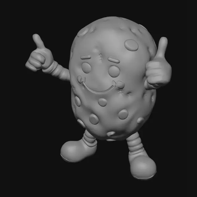 3D model for T-Pose of an anthropomorphic cookie