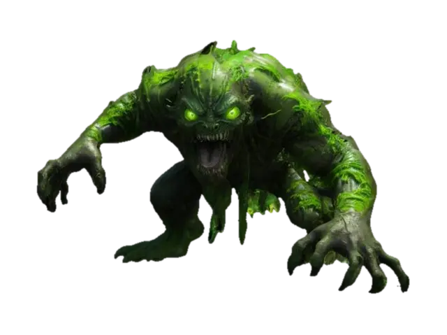fantasy swamp creature, mud and swamp debris running down its body, massive body… - Roaring 3D model, vytvořený pomocí AI