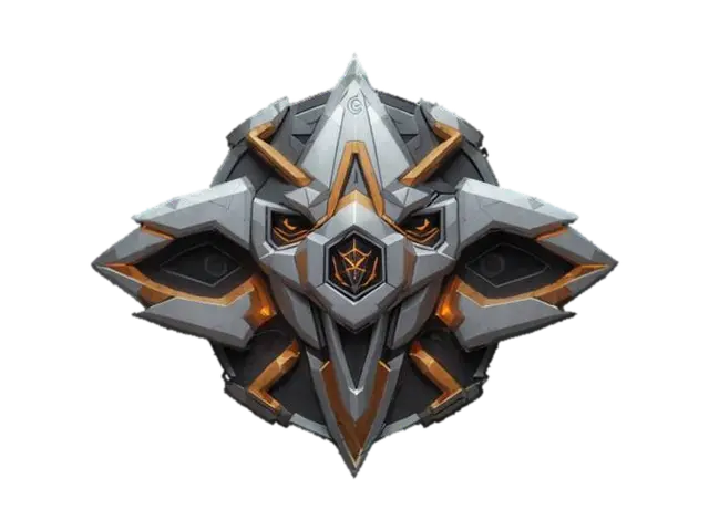 3D model for emblem cyborg robotic, robotic style geometry, high resolution, #emblem#