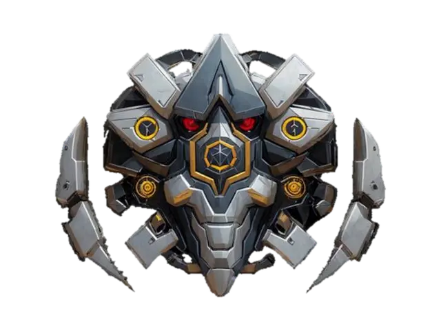 3D model for emblem cyborg robotic, robotic style geometry, high resolution, #emblem#