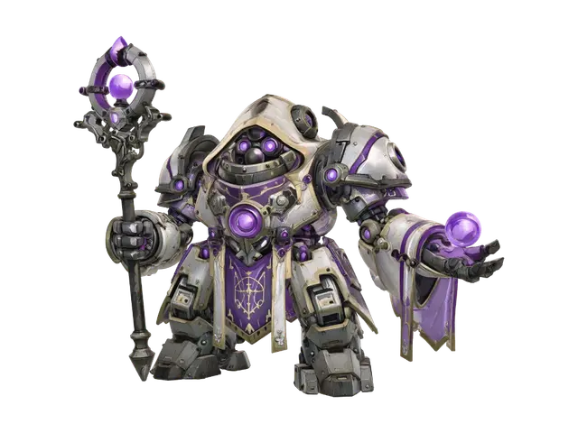 Violet Arcane Automaton - Cybernetics 3D model, vytvořený pomocí AI