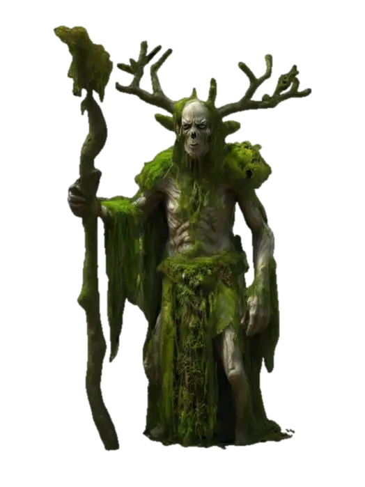 fantasy hermit forest elemental, emaciated body branched like a tree, torn clothes or robe,… 3D model, AI generated