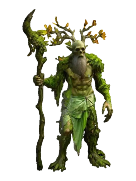 fantasy hermit forest elemental, emaciated body branched like a tree, torn clothes or robe,… 3D model, AI generated